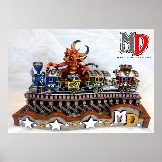 MD 'Toy Train Dragon' 33.6" x 24インチポスター ポスター (正面)