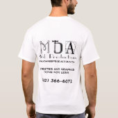 MDAのくもの巣の生産 Tシャツ (裏面)