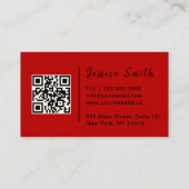 Mdern Nurse Caregiver Home Help Companionship Red  名刺 (裏面)