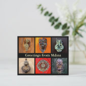 Mdinaのドアノックア ポストカード (スタンド正面)