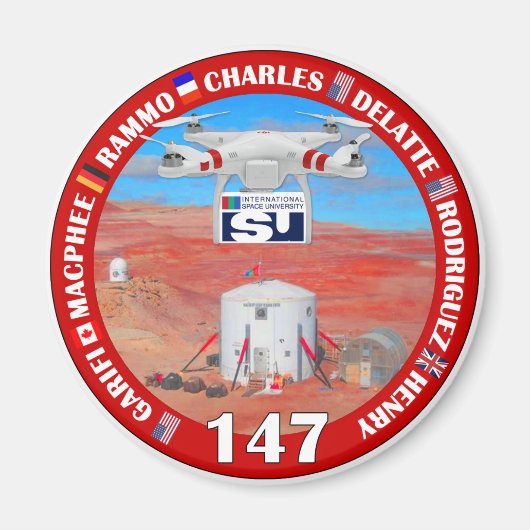 MDRS Crew 147磁気ボタン マグネット (正面)