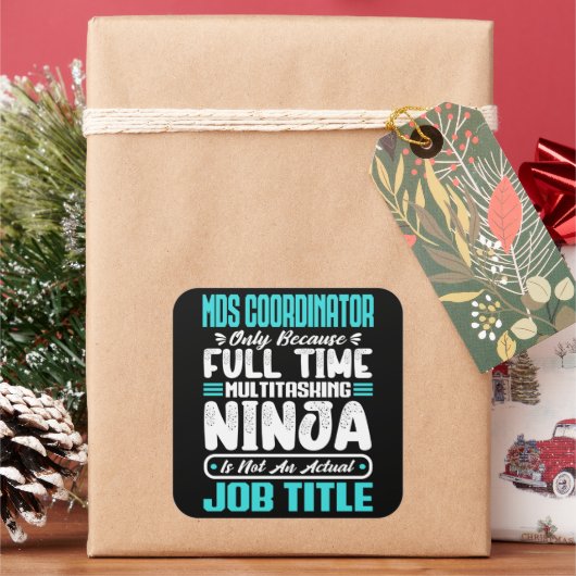Mdsコーディネータージョブタイトル職業カーおもしろいラー スクエアシール (クリスマス)