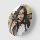 MeとMy Catの小さな丸い壁の写真 ラウンド壁時計 (傾斜)