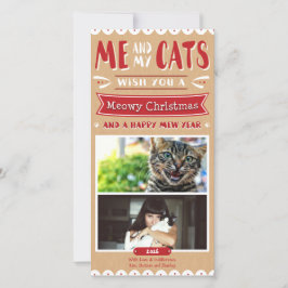MeとMy Cats Christmas 4x8フォトカード（2枚） シーズンカード