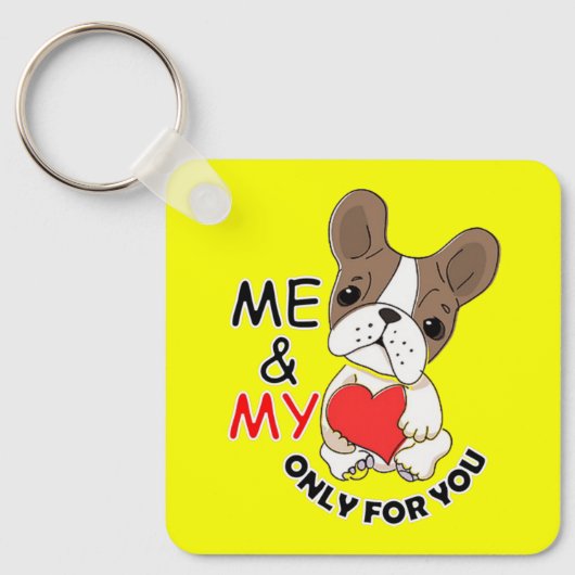 MEとMY LOVE_Metal Keychain Oval Yellow-4 キーホルダー (正面)