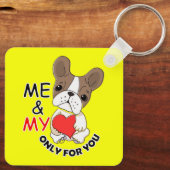 MEとMY LOVE_Metal Keychain Oval Yellow-4 キーホルダー (裏面)