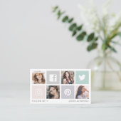 Meソーシャル後を追メディア広場グリッド写真コラージュ 名刺 (スタンド正面)