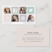 Meソーシャル後を追メディア広場グリッド写真コラージュ 名刺 (正面/裏面)