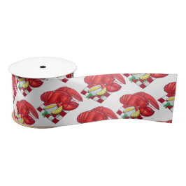 MEメインロブスターシャックシーフードディナーレッドギンガム サテンリボン