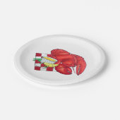 MEメインロブスターシャックシーフードディナーレッドギンガム ペーパープレート (アングル)