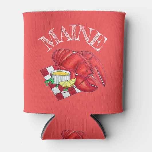 MEメインロブスターシャックシーフードディナーレッドギンガム 缶クーラー (正面)