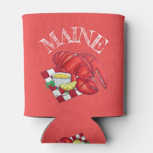 MEメインロブスターシャックシーフードディナーレッドギンガム 缶クーラー (裏面)