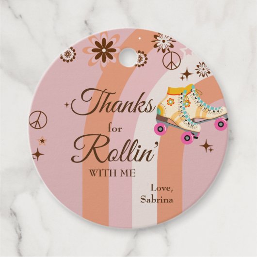 Meロー感謝していラのスケート誕生日と一緒にロールインする フェイバータグ (正面)