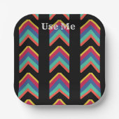 Me文字ライフォント名と上向き矢印のイメージを使用 ペーパープレート (正面)