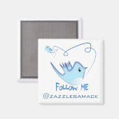 ME 後を追 Twitterのギフトと渦巻きTシャツ マグネット (正面/裏面)