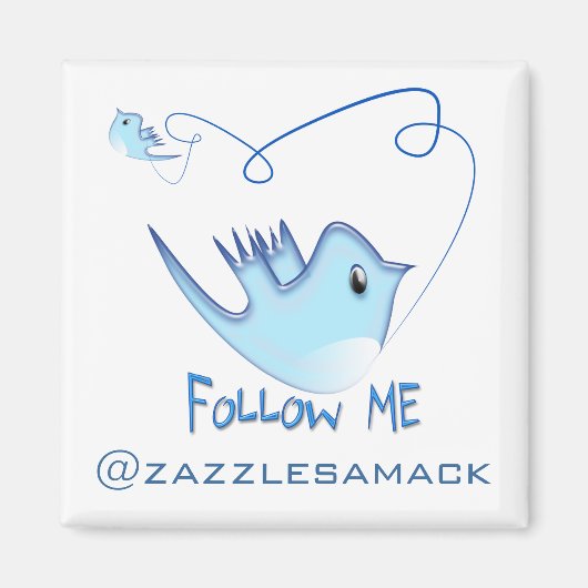 ME 後を追 Twitterのギフトと渦巻きTシャツ マグネット (正面)