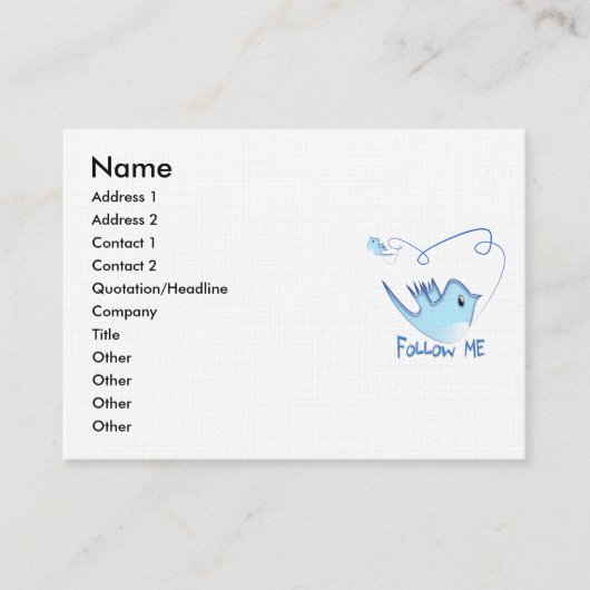 ME 後を追 Twitterのギフトと渦巻きTシャツ 名刺 (正面)
