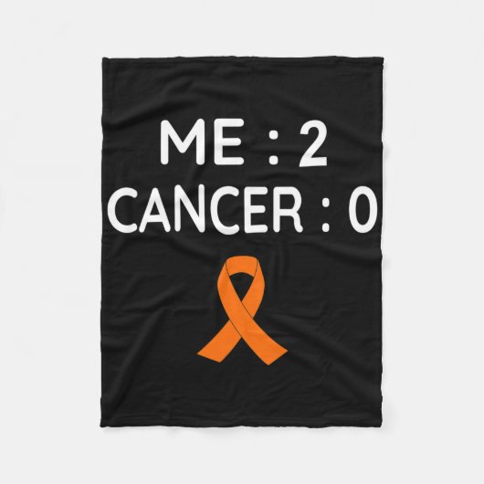 Me 2がん0白血病認識度 フリースブランケット (正面)