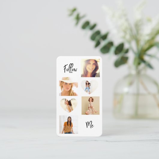 Me 6 後を追 Instagramフォトコラージュソーシャルメディア 名刺 (スタンド正面)