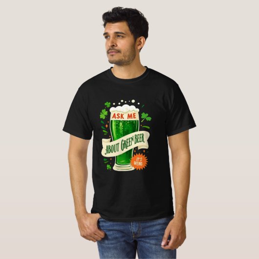 Me About 頼 Green Beer:おもしろいとフェスティバルデザイン Tシャツ (正面フル)