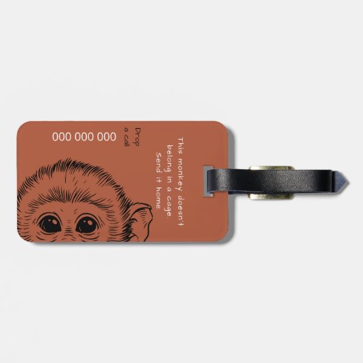 Me and my monkey funny version 2 ラゲッジタグ (裏面横)