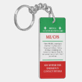 ME/CFS医療アラートICE慢性疲労症候群 キーホルダー (正面左)