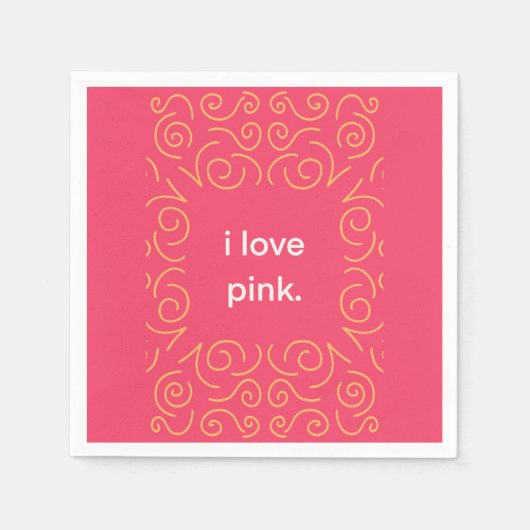 Me encanta la música espresso rosa. スタンダードカクテルナプキン (正面)