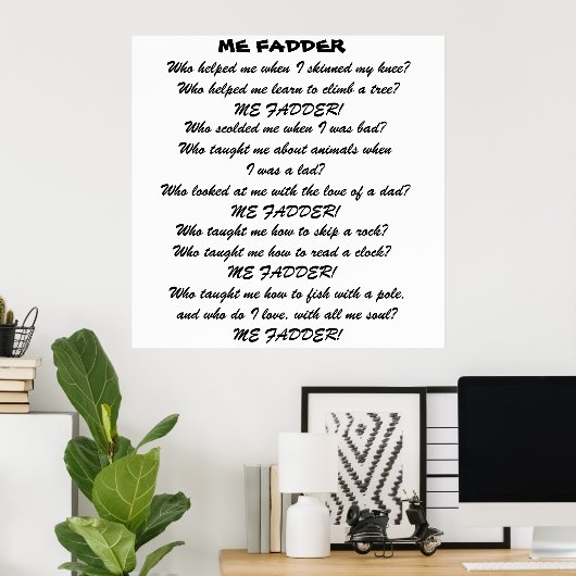 ME FADDER POEM Poster ポスター (ホームオフィス)