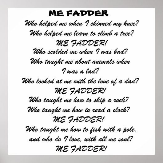 ME FADDER POEM Poster ポスター (正面)