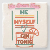Me & Gin Tonic Dream Teamライムストーン・コースター ストーンコースター (正面)