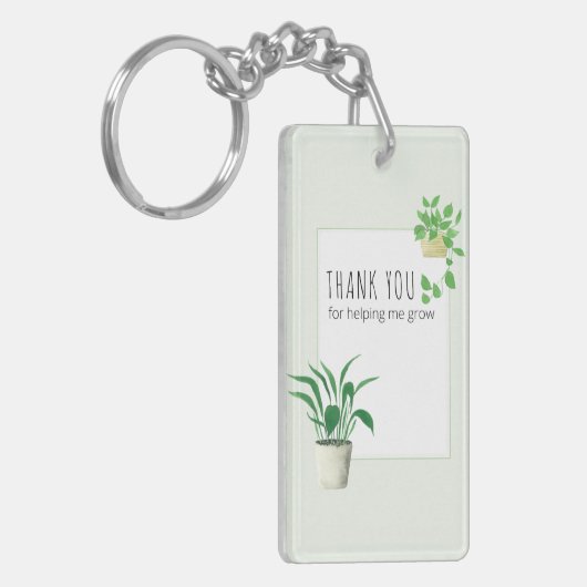 Me Grow House Plants救済をありがとう キーホルダー (正面左)