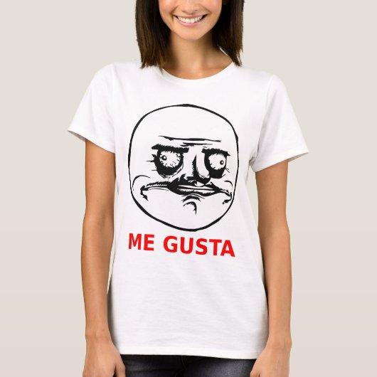 Me Gustaの顔とテキスト Tシャツ (正面)