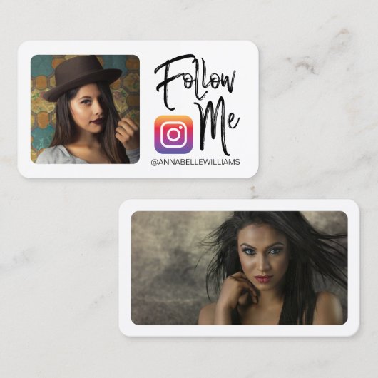 Me Instagram後を追写真ソーシャルメディア  名刺 (正面/裏面)