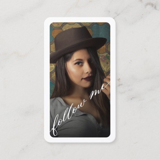 Me Instagram後を追写真ソーシャルメディア 名刺 (正面)