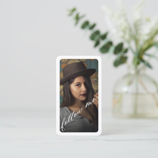 Me Instagram後を追写真ソーシャルメディア 名刺 (スタンド正面)