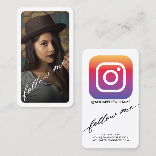 Me Instagram後を追写真ソーシャルメディア 名刺 (正面/裏面)