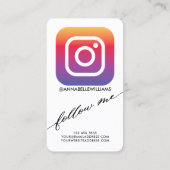 Me Instagram後を追写真ソーシャルメディア 名刺 (裏面)