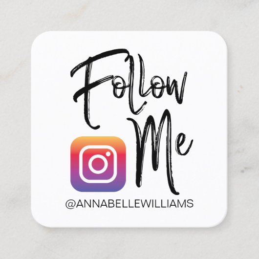 Me Instagram後を追 Photo Social Media Business C スクエア名刺 (正面)