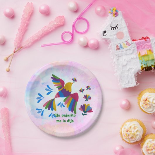 Me lo dijo un pajarito' – Arte Mexicano ペーパープレート (パーティー)