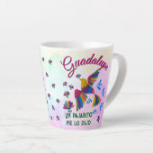 "Me lo dijo un pajarito" editable taza pequeña カフェラテマグ (右アングル)