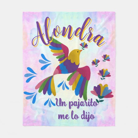 'Me lo dijo un pajarito' personalizable nombre フリースブランケット (正面)