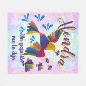 'Me lo dijo un pajarito' personalizable nombre フリースブランケット (正面(横))