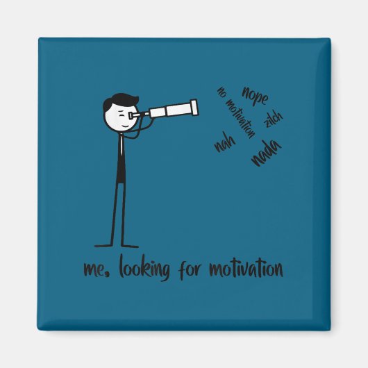 Me Looking For Motivation Funny Stickman Figures  マグネット (正面)
