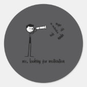 Me Looking For Motivation Funny Stickman Figures  ラウンドシール (正面)