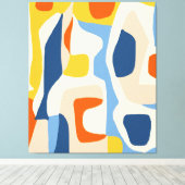 Me & Mine、抽象芸術ボヘミアンパステルシェイプ キャンバスプリント (インサイチュ (ウッドフロア))