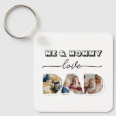 Me & mommy loveパパ3 Photos Collage キーホルダー (正面)