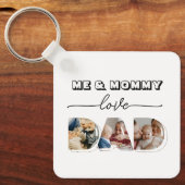 Me & mommy loveパパ3 Photos Collage キーホルダー (正面)