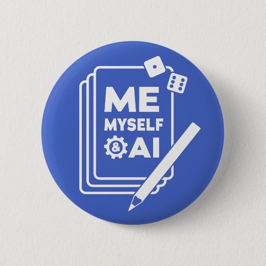 Me, Myself & AI, White Art Pin 缶バッジ (正面)