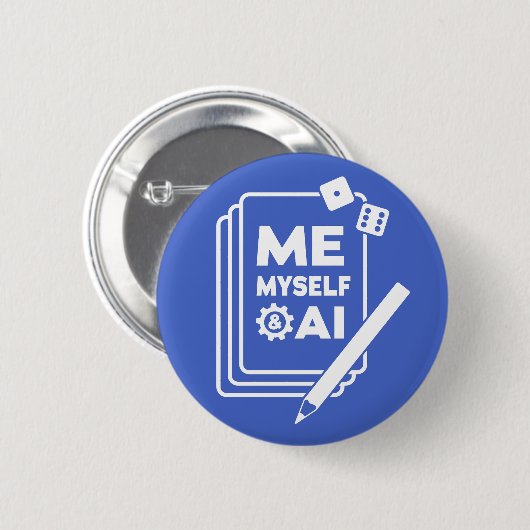 Me, Myself & AI, White Art Pin 缶バッジ (正面&裏面)