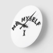 Me Myself And I Typography ラウンド壁時計 (傾斜)